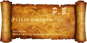 Pillis Boglárka névjegykártya